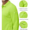 imageMAGCOMSEN Mens Polo Shirts 3 Button Quick Dry Performance Long Sleeve Tactical Shirts Pique Jersey Golf ShirtFlourescent Green