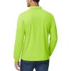 imageMAGCOMSEN Mens Polo Shirts 3 Button Quick Dry Performance Long Sleeve Tactical Shirts Pique Jersey Golf ShirtFlourescent Green