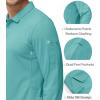 imageMAGCOMSEN Mens Polo Shirts 3 Button Quick Dry Performance Long Sleeve Tactical Shirts Pique Jersey Golf ShirtGrey Green