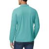 imageMAGCOMSEN Mens Polo Shirts 3 Button Quick Dry Performance Long Sleeve Tactical Shirts Pique Jersey Golf ShirtGrey Green