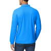 imageMAGCOMSEN Mens Polo Shirts 3 Button Quick Dry Performance Long Sleeve Tactical Shirts Pique Jersey Golf ShirtHorizon Blue