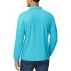 imageMAGCOMSEN Mens Polo Shirts 3 Button Quick Dry Performance Long Sleeve Tactical Shirts Pique Jersey Golf ShirtIce Blue
