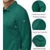 imageMAGCOMSEN Mens Polo Shirts 3 Button Quick Dry Performance Long Sleeve Tactical Shirts Pique Jersey Golf ShirtJade Green