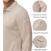 imageMAGCOMSEN Mens Polo Shirts 3 Button Quick Dry Performance Long Sleeve Tactical Shirts Pique Jersey Golf ShirtKhaki