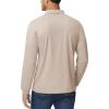 imageMAGCOMSEN Mens Polo Shirts 3 Button Quick Dry Performance Long Sleeve Tactical Shirts Pique Jersey Golf ShirtKhaki