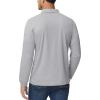 imageMAGCOMSEN Mens Polo Shirts 3 Button Quick Dry Performance Long Sleeve Tactical Shirts Pique Jersey Golf ShirtLight Grey