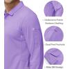 imageMAGCOMSEN Mens Polo Shirts 3 Button Quick Dry Performance Long Sleeve Tactical Shirts Pique Jersey Golf ShirtLight Purple