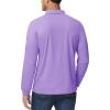 imageMAGCOMSEN Mens Polo Shirts 3 Button Quick Dry Performance Long Sleeve Tactical Shirts Pique Jersey Golf ShirtLight Purple