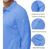 imageMAGCOMSEN Mens Polo Shirts 3 Button Quick Dry Performance Long Sleeve Tactical Shirts Pique Jersey Golf ShirtLightblue