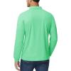 imageMAGCOMSEN Mens Polo Shirts 3 Button Quick Dry Performance Long Sleeve Tactical Shirts Pique Jersey Golf ShirtMint Green
