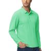imageMAGCOMSEN Mens Polo Shirts 3 Button Quick Dry Performance Long Sleeve Tactical Shirts Pique Jersey Golf ShirtMint Green