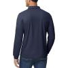 imageMAGCOMSEN Mens Polo Shirts 3 Button Quick Dry Performance Long Sleeve Tactical Shirts Pique Jersey Golf ShirtNavy