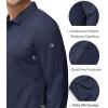 imageMAGCOMSEN Mens Polo Shirts 3 Button Quick Dry Performance Long Sleeve Tactical Shirts Pique Jersey Golf ShirtNavy