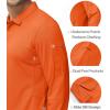 imageMAGCOMSEN Mens Polo Shirts 3 Button Quick Dry Performance Long Sleeve Tactical Shirts Pique Jersey Golf ShirtOrange