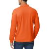 imageMAGCOMSEN Mens Polo Shirts 3 Button Quick Dry Performance Long Sleeve Tactical Shirts Pique Jersey Golf ShirtOrange