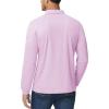 imageMAGCOMSEN Mens Polo Shirts 3 Button Quick Dry Performance Long Sleeve Tactical Shirts Pique Jersey Golf ShirtPinkish Purple