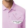 imageMAGCOMSEN Mens Polo Shirts 3 Button Quick Dry Performance Long Sleeve Tactical Shirts Pique Jersey Golf ShirtPinkish Purple