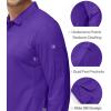 imageMAGCOMSEN Mens Polo Shirts 3 Button Quick Dry Performance Long Sleeve Tactical Shirts Pique Jersey Golf ShirtPurple