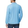 imageMAGCOMSEN Mens Polo Shirts 3 Button Quick Dry Performance Long Sleeve Tactical Shirts Pique Jersey Golf ShirtSky Blue
