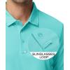 imageMAGCOMSEN Mens Polo Shirts 3 Button Quick Dry Performance Long Sleeve Tactical Shirts Pique Jersey Golf ShirtWater Blue