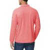 imageMAGCOMSEN Mens Polo Shirts 3 Button Quick Dry Performance Long Sleeve Tactical Shirts Pique Jersey Golf ShirtWatermelon Red
