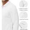 imageMAGCOMSEN Mens Polo Shirts 3 Button Quick Dry Performance Long Sleeve Tactical Shirts Pique Jersey Golf ShirtWhite