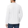 imageMAGCOMSEN Mens Polo Shirts 3 Button Quick Dry Performance Long Sleeve Tactical Shirts Pique Jersey Golf ShirtWhite