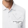 imageMAGCOMSEN Mens Polo Shirts 3 Button Quick Dry Performance Long Sleeve Tactical Shirts Pique Jersey Golf ShirtWhite