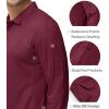 imageMAGCOMSEN Mens Polo Shirts 3 Button Quick Dry Performance Long Sleeve Tactical Shirts Pique Jersey Golf ShirtWine Red
