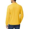 imageMAGCOMSEN Mens Polo Shirts 3 Button Quick Dry Performance Long Sleeve Tactical Shirts Pique Jersey Golf ShirtYellow