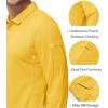 imageMAGCOMSEN Mens Polo Shirts 3 Button Quick Dry Performance Long Sleeve Tactical Shirts Pique Jersey Golf ShirtYellow