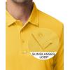 imageMAGCOMSEN Mens Polo Shirts 3 Button Quick Dry Performance Long Sleeve Tactical Shirts Pique Jersey Golf ShirtYellow