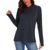 imageMAGCOMSEN Womens Hoodie Shirts UPF 50 UV Protection Long Sleeve Sun Shirt Fishing Hiking Athletic Shirts with Thumb HoleBlack