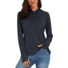 imageMAGCOMSEN Womens Hoodie Shirts UPF 50 UV Protection Long Sleeve Sun Shirt Fishing Hiking Athletic Shirts with Thumb HoleBlack