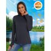 imageMAGCOMSEN Womens Hoodie Shirts UPF 50 UV Protection Long Sleeve Sun Shirt Fishing Hiking Athletic Shirts with Thumb HoleBlack