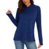 imageMAGCOMSEN Womens Hoodie Shirts UPF 50 UV Protection Long Sleeve Sun Shirt Fishing Hiking Athletic Shirts with Thumb HoleDark Blue