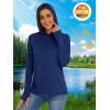 imageMAGCOMSEN Womens Hoodie Shirts UPF 50 UV Protection Long Sleeve Sun Shirt Fishing Hiking Athletic Shirts with Thumb HoleDark Blue