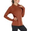 imageMAGCOMSEN Womens Hoodie Shirts UPF 50 UV Protection Long Sleeve Sun Shirt Fishing Hiking Athletic Shirts with Thumb HoleDark Orange