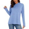 imageMAGCOMSEN Womens Hoodie Shirts UPF 50 UV Protection Long Sleeve Sun Shirt Fishing Hiking Athletic Shirts with Thumb HoleLight Blue