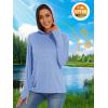 imageMAGCOMSEN Womens Hoodie Shirts UPF 50 UV Protection Long Sleeve Sun Shirt Fishing Hiking Athletic Shirts with Thumb HoleLight Blue