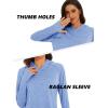 imageMAGCOMSEN Womens Hoodie Shirts UPF 50 UV Protection Long Sleeve Sun Shirt Fishing Hiking Athletic Shirts with Thumb HoleLight Blue