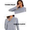imageMAGCOMSEN Womens Hoodie Shirts UPF 50 UV Protection Long Sleeve Sun Shirt Fishing Hiking Athletic Shirts with Thumb HoleLight Grey