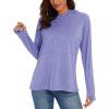 imageMAGCOMSEN Womens Hoodie Shirts UPF 50 UV Protection Long Sleeve Sun Shirt Fishing Hiking Athletic Shirts with Thumb HoleLight Purple