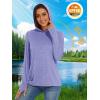 imageMAGCOMSEN Womens Hoodie Shirts UPF 50 UV Protection Long Sleeve Sun Shirt Fishing Hiking Athletic Shirts with Thumb HoleLight Purple