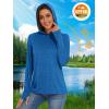 imageMAGCOMSEN Womens Hoodie Shirts UPF 50 UV Protection Long Sleeve Sun Shirt Fishing Hiking Athletic Shirts with Thumb HoleMedium Blue