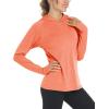 imageMAGCOMSEN Womens Hoodie Shirts UPF 50 UV Protection Long Sleeve Sun Shirt Fishing Hiking Athletic Shirts with Thumb HoleOrange