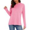 imageMAGCOMSEN Womens Hoodie Shirts UPF 50 UV Protection Long Sleeve Sun Shirt Fishing Hiking Athletic Shirts with Thumb HolePink