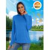 imageMAGCOMSEN Womens Hoodie Shirts UPF 50 UV Protection Long Sleeve Sun Shirt Fishing Hiking Athletic Shirts with Thumb HoleSea Blue
