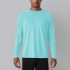 imageMAGCOMSEN Mens Long Sleeve Shirts UPF 50 UV Sun Protection Athletic Shirts for Hiking Running Workout Rash GuardAqua Blue