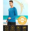 imageMAGCOMSEN Mens Long Sleeve Shirts UPF 50 UV Sun Protection Athletic Shirts for Hiking Running Workout Rash GuardBlue Green